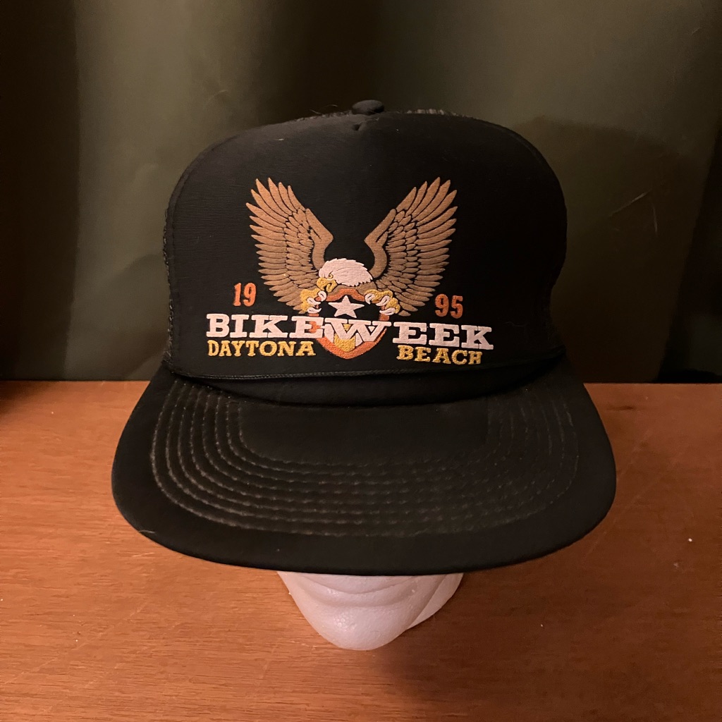 Bike Week Daytona Beach 1995 Black Trucker Hat